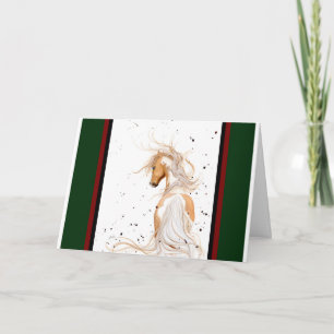 Festiva Tarjeta de Navidades de caballos Palomino de Bihrl