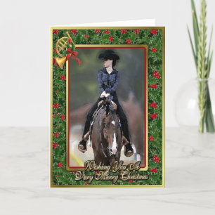 Festiva Tarjeta de Navidades de caballos Western Plasure Q