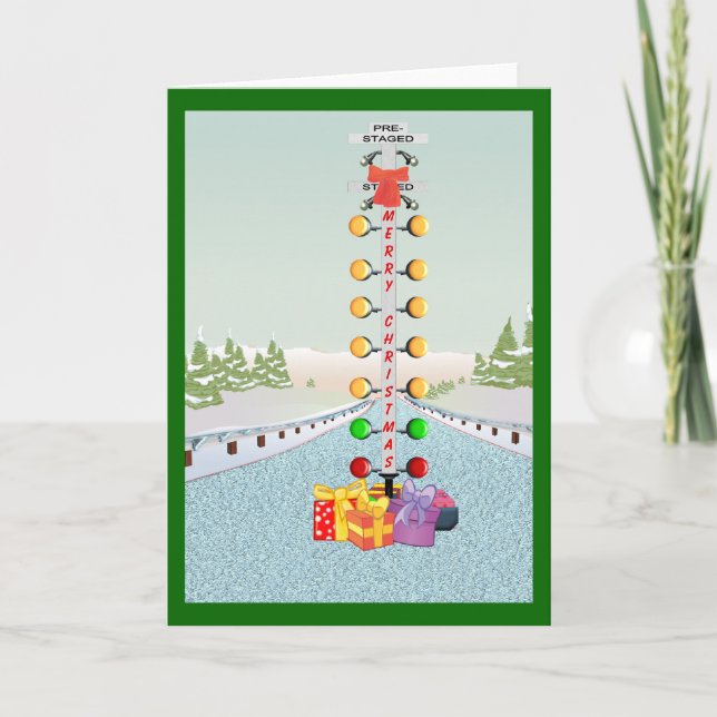 Festiva Tarjeta de Navidades de cabeza de motor (Anverso)