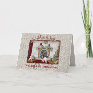 Festiva Tarjeta de Navidades de cabra vintage