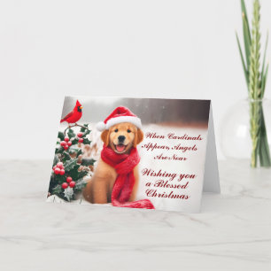 Festiva Tarjeta de Navidades de Cachorro de Recuperación D