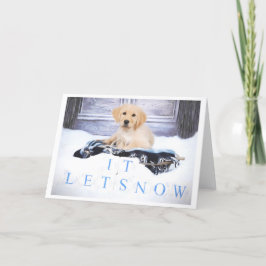 Festiva Tarjeta de Navidades de Cachorros de Golden Retrie