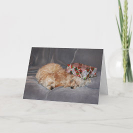 Festiva Tarjeta de Navidades de cachorros que se contraban