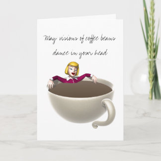 Festiva Tarjeta de Navidades de café