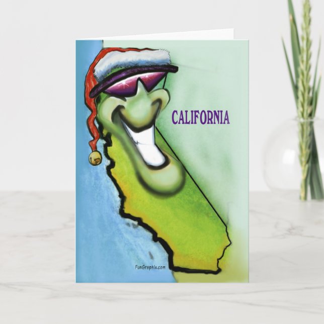 Festiva Tarjeta de Navidades de California (Anverso)