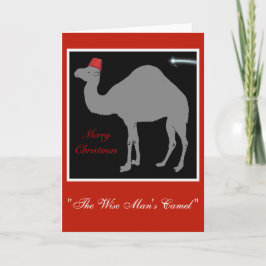 Festiva Tarjeta de Navidades de camellos de sabio hombre