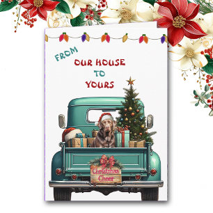Festiva Tarjeta de Navidades de camiones de recuperación d