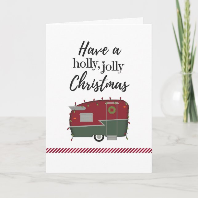 Festiva Tarjeta de Navidades de Camper Vintage personaliza (Anverso)