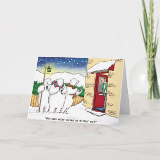 Festiva Tarjeta de Navidades de caroles de texto para osos