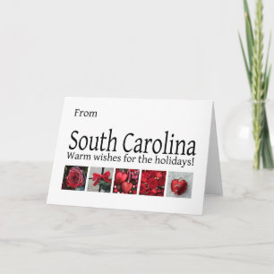 Festiva Tarjeta de Navidades de Carolina del Sur con adorn