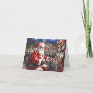 Festiva Tarjeta de Navidades de Casino Santa