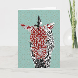 Festiva Tarjeta de Navidades de cebra
