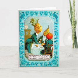 Festiva Tarjeta de Navidades de cena de fruta de Victoria