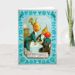 Festiva Tarjeta de Navidades de cena de fruta de Victoria