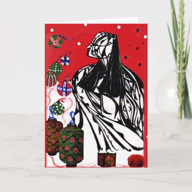 Festiva Tarjeta de Navidades de chamán (Anverso)