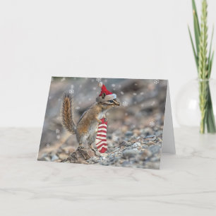 Festiva Tarjeta de Navidades de Chipmunk