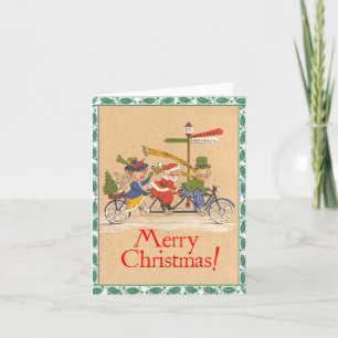 Festiva Tarjeta de Navidades de "ciclismo de bicicleta" es