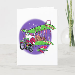 Festiva Tarjeta de Navidades de ciclo Santa