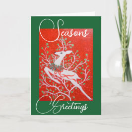 Festiva Tarjeta de Navidades de ciervos Art Deco
