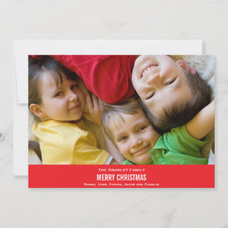 Festiva Tarjeta de Navidades de cinta roja en negrita