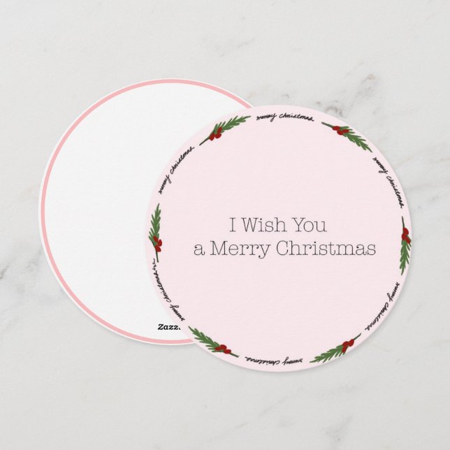 Festiva Tarjeta de Navidades de círculo (Anverso / Reverso)