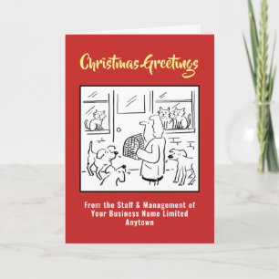 Festiva Tarjeta de Navidades de cirujanos veterinarios