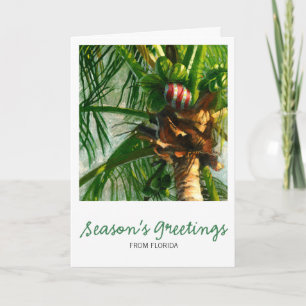 Festiva Tarjeta de Navidades de Coconut Florida
