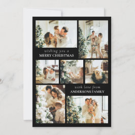 Festiva Tarjeta de Navidades de Collage de fotos de tipogr