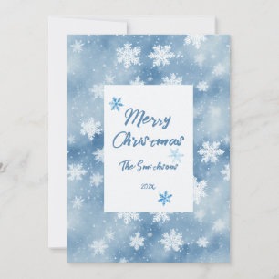 Festiva Tarjeta de Navidades de color azul cielo azul para