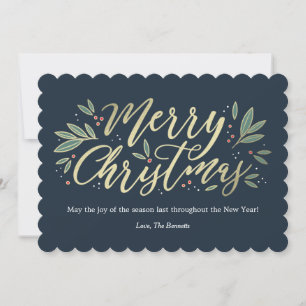 Festiva Tarjeta de Navidades de color EDITABLE Glow de tem