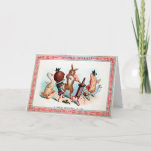 Festiva Tarjeta de Navidades de comida de danza victoriana
