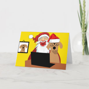 Festiva Tarjeta de Navidades de computadoras para Santa y