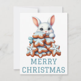 Festiva Tarjeta de Navidades de conejito lindo