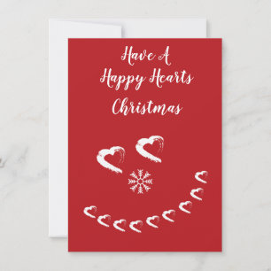 Festiva Tarjeta de Navidades de corazones felices