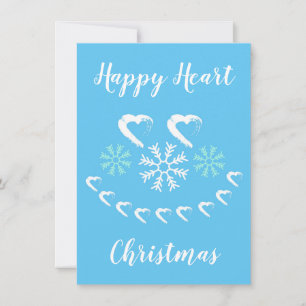 Festiva Tarjeta de Navidades de corazones felices