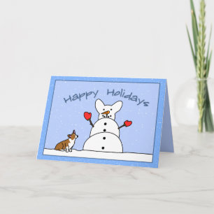 Festiva Tarjeta de Navidades de Corgi Felices Fiestas