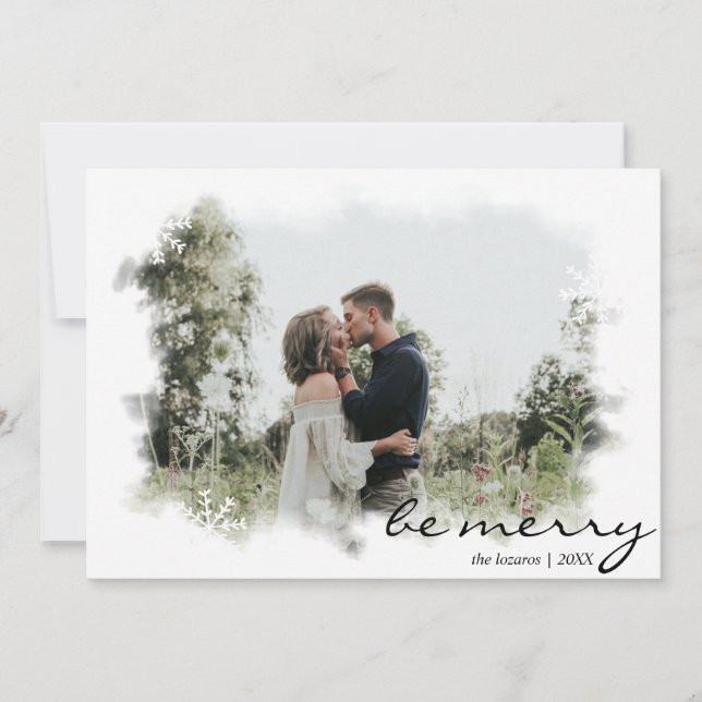 Festiva Tarjeta de Navidades de corte de copos de nieve Be (Anverso)