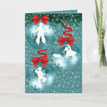 Tarjeta de Navidades de Cowgirl Roping de occident