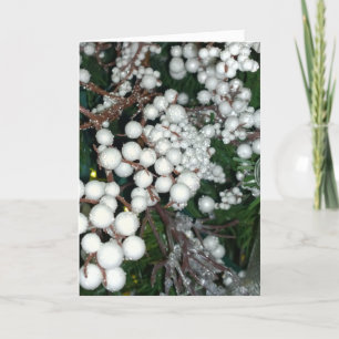 Festiva Tarjeta de Navidades de Cranberry Blanca