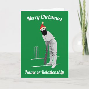 Festiva Tarjeta de Navidades de críquet personalizado pers