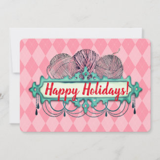 Festiva Tarjeta de Navidades de crochet de punto de hilado
