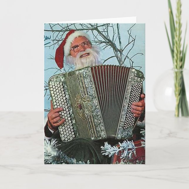 Festiva Tarjeta de Navidades de cubierta de vinilo (Anverso)