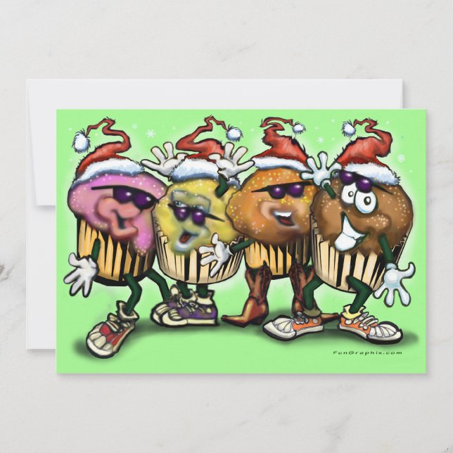 Festiva Tarjeta de Navidades de CupCake (Anverso)