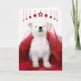 Festiva Tarjeta de Navidades de Cute Westie Pup