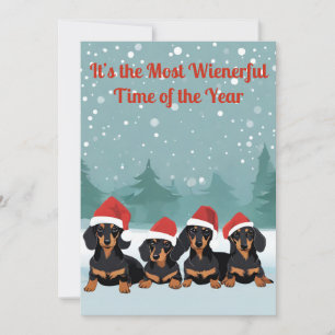 Festiva Tarjeta de Navidades de Dachshund