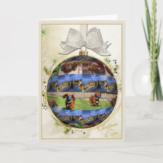 Festiva Tarjeta de Navidades de Dachshund