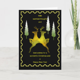 Festiva Tarjeta de Navidades de Deer de Warmest Thoughts
