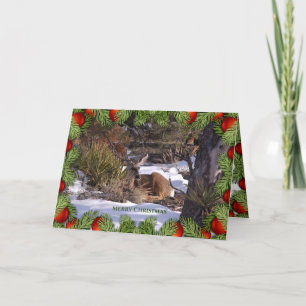 Festiva Tarjeta de Navidades de Deer Peace Love Joy Wildli