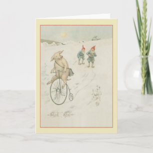 Festiva Tarjeta de Navidades de Dios Jul de Vintage Scandi