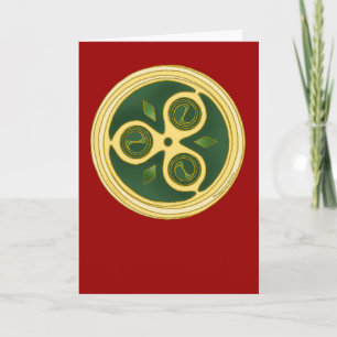 Festiva Tarjeta de Navidades de diseño espiral irlandesa